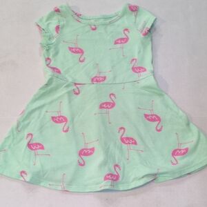3T Summer Pastel Beach Zoo Girls' Mint Green Flamingo Skater Dress